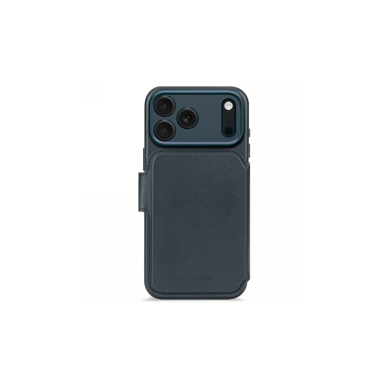 Decoded Leather Detachable Wallet - skórzana obudowa ochronna do iPhone 17 Pro Max kompatybilna z MagSafe (navy shadow)