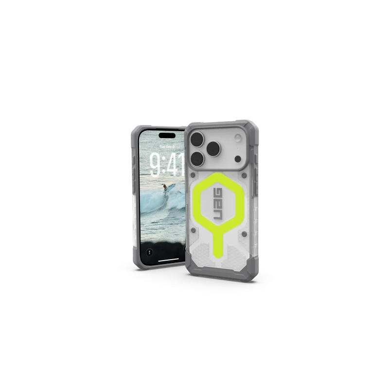 UAG Pathfinder Clear MagSafe - etui do iPhone 17 Pro kompatybilne z MagSafe (active neon)