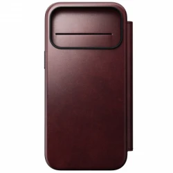 NOMAD Modern Leather Folio - skórzane etui do iPhone 17 Pro Max kompatybilne z MagSafe  skóra Horween (burgundy)