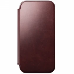 NOMAD Modern Leather Folio - skórzane etui do iPhone 17 Pro Max kompatybilne z MagSafe  skóra Horween (burgundy)