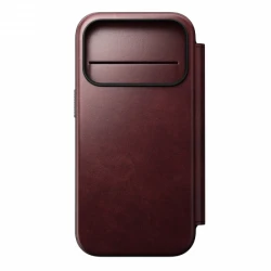 NOMAD Modern Leather Folio - skórzane etui do iPhone 17 Pro kompatybilne z MagSafe  skóra Horween (burgundy)