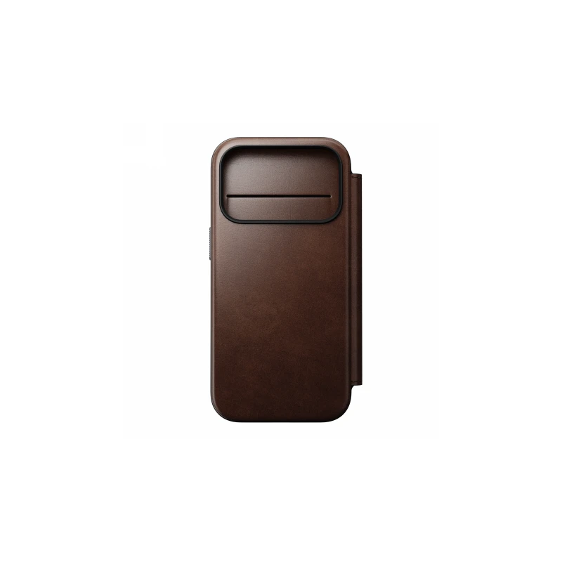 NOMAD Modern Leather Folio - skórzane etui do iPhone 17 Pro kompatybilne z MagSafe  skóra Horween (rustic brown)