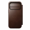 NOMAD Modern Leather Folio - skórzane etui do iPhone 17 Pro kompatybilne z MagSafe  skóra Horween (rustic brown)
