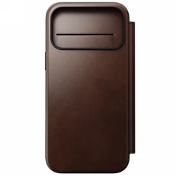 NOMAD Modern Leather Folio - skórzane etui do iPhone 17 Pro Max kompatybilne z MagSafe  skóra Horween (rustic brown)