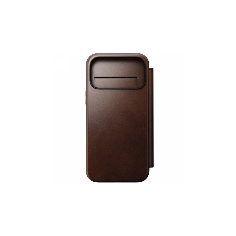 NOMAD pokrowiec case etui z klapką iPhone 17 Pro Max MagSafe skóra Horween (rustic brown)