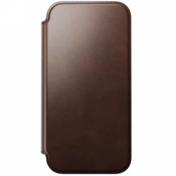 NOMAD Modern Leather Folio - skórzane etui do iPhone 17 Pro Max kompatybilne z MagSafe  skóra Horween (rustic brown)