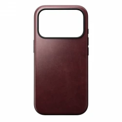 NOMAD Modern Leather Case - skórzane etui do iPhone 17 Pro kompatybilne z MagSafe  skóra Horween (burgundy)