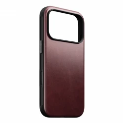 NOMAD Modern Leather Case - skórzane etui do iPhone 17 Pro kompatybilne z MagSafe  skóra Horween (burgundy)