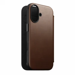 NOMAD Modern Leather Folio - skórzane etui do iPhone 17 kompatybilne z MagSafe (brown)