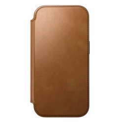 NOMAD Modern Leather Folio - skórzane etui do iPhone 17 Pro kompatybilne z MagSafe (english tan-c)