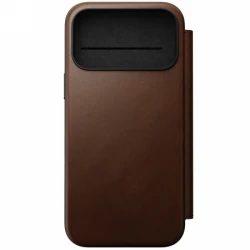 NOMAD Modern Leather Folio - skórzane etui do iPhone 17 Pro Max kompatybilne z MagSafe (brown)