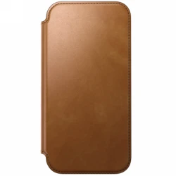 NOMAD Modern Leather Folio - skórzane etui do iPhone 17 Pro Max kompatybilne z MagSafe (english tan-c)