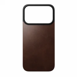 NOMAD Magnetic Leather Back - nakładka magnetyczna na iPhone 17 Pro kompatybilna z MagSafe  skóra Horween (rustic brown)