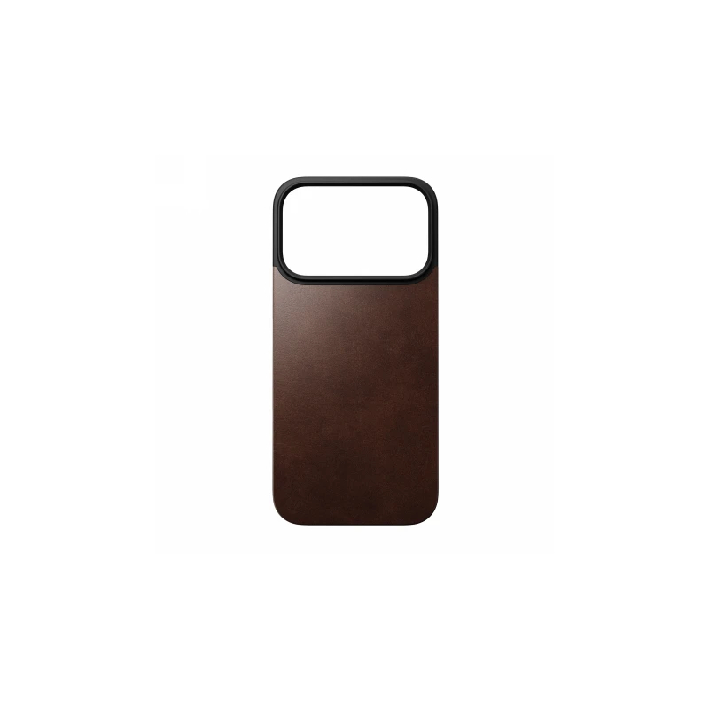 NOMAD Magnetic Leather Back - nakładka magnetyczna na iPhone 17 Pro kompatybilna z MagSafe  skóra Horween (rustic brown)