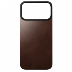 NOMAD Magnetic Leather Back - nakładka magnetyczna na iPhone 17 Pro Max kompatybilna z MagSafe  skóra Horween (rustic brown)