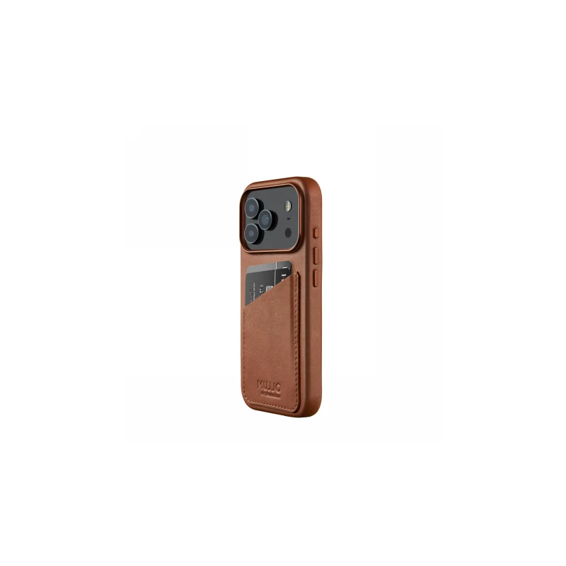 Mujjo Wallet Leather Case - etui skórzane do iPhone 17 Pro kompatybilne z MagSafe (tan)