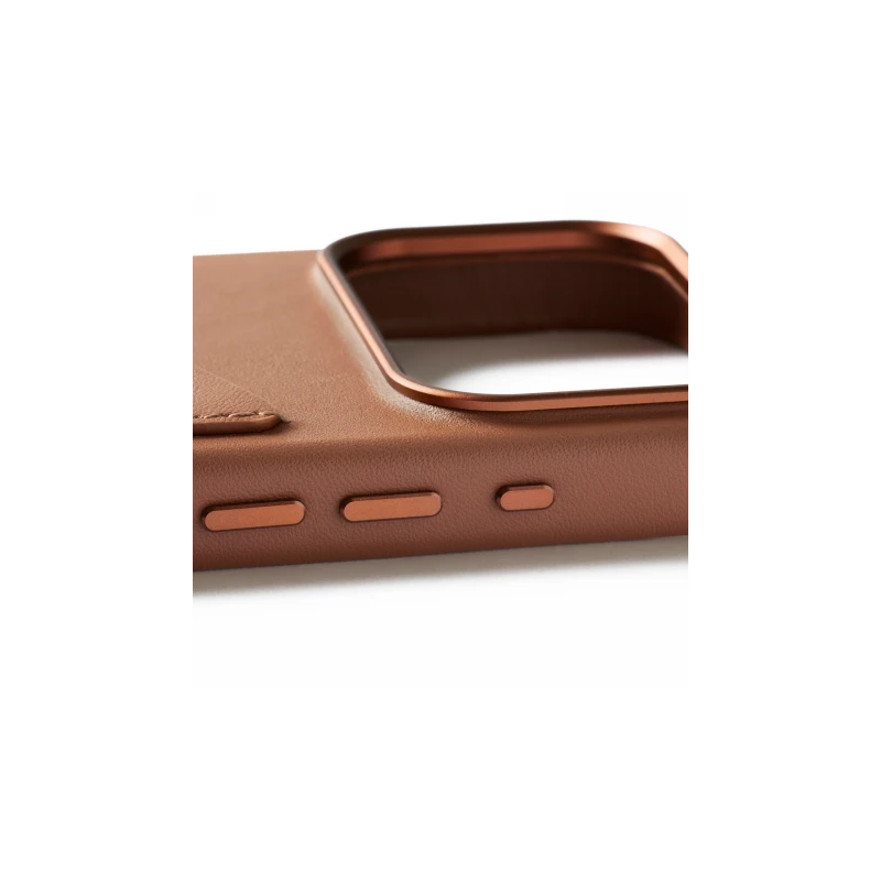 Mujjo Wallet Leather Case - etui skórzane do iPhone 17 Pro kompatybilne z MagSafe (tan)