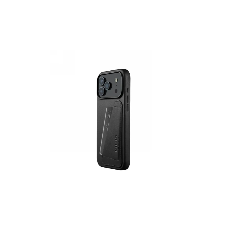 Mujjo Wallet Leather Case - etui skórzane do iPhone 17 Pro Max kompatybilne z MagSafe (black)