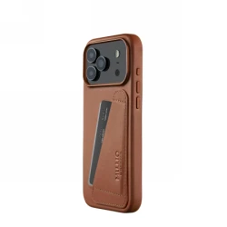 Mujjo Wallet Leather Case - etui skórzane do iPhone 17 Pro Max kompatybilne z MagSafe (tan)