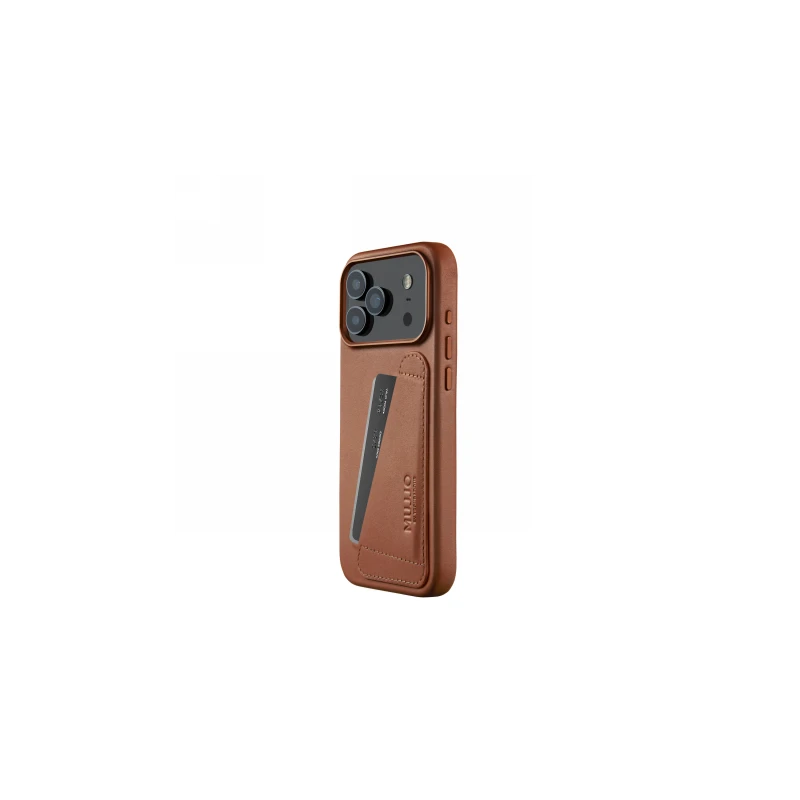 Mujjo Wallet Leather Case - etui skórzane do iPhone 17 Pro Max kompatybilne z MagSafe (tan)