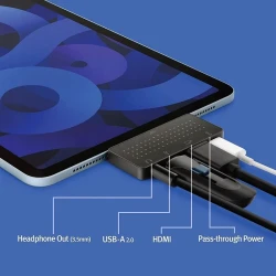 Twelve South StayGo Mini - kompaktowy hub USB-C (USB-C, HDMI, USB-A/BC 1.2, słuchawki/audio)