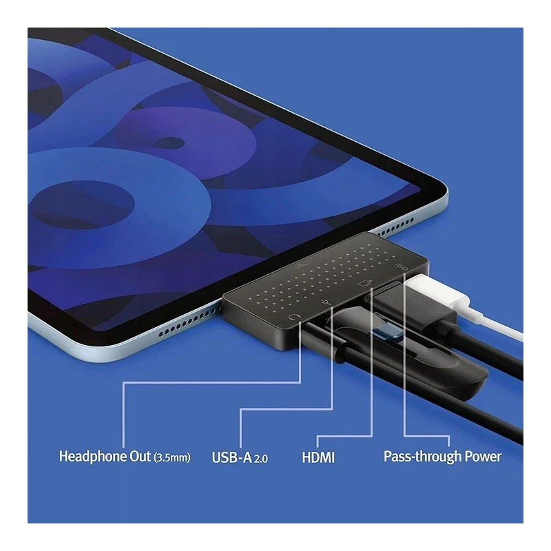 Twelve South StayGo Mini - kompaktowy hub USB-C (USB-C, HDMI, USB-A/BC 1.2, słuchawki/audio)