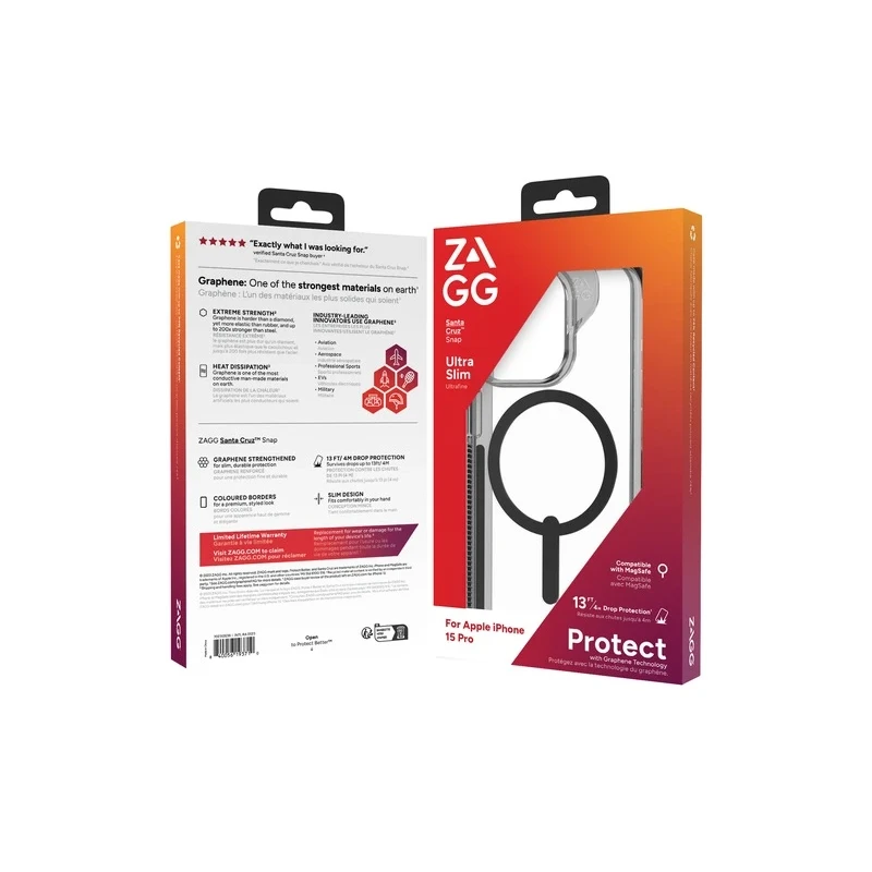 ZAGG Crystal Palace Snap - obudowa ochronna do iPhone 15 Pro Max kompatybilna z MagSafe (clear)