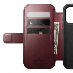 NOMAD pokrowiec case etui z klapką iPhone 17 Pro MagSafe skóra Horween (burgundy)