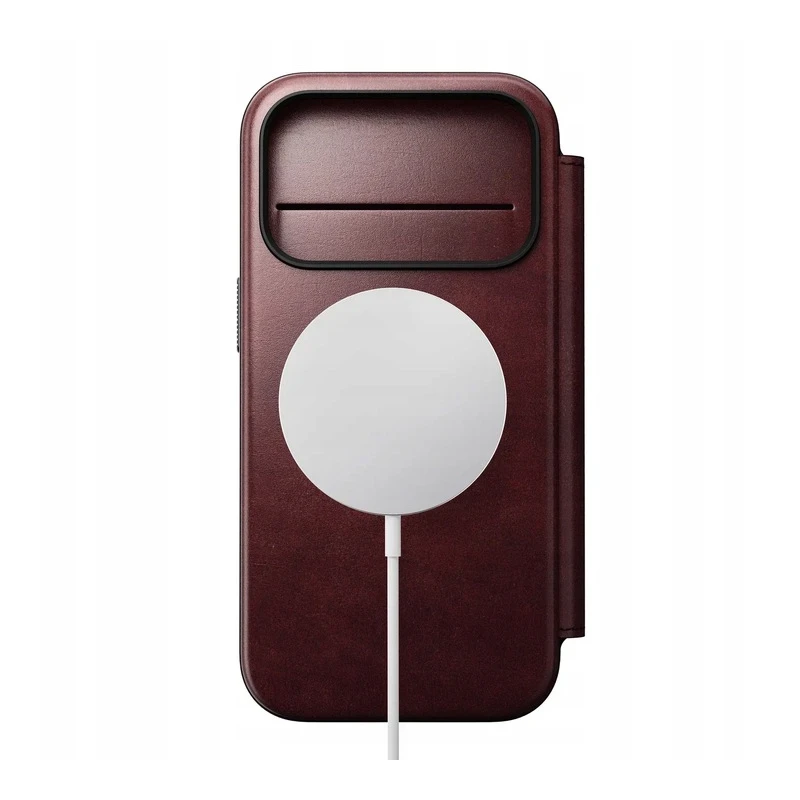 NOMAD pokrowiec case etui z klapką iPhone 17 Pro MagSafe skóra Horween (burgundy)
