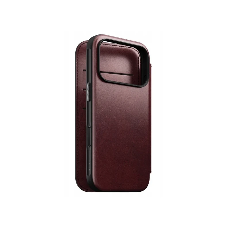 NOMAD pokrowiec case etui z klapką iPhone 17 Pro MagSafe skóra Horween (burgundy)