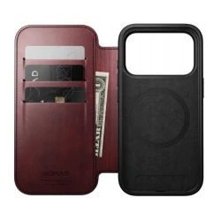 NOMAD pokrowiec case etui z klapką iPhone 17 Pro MagSafe skóra Horween (burgundy)