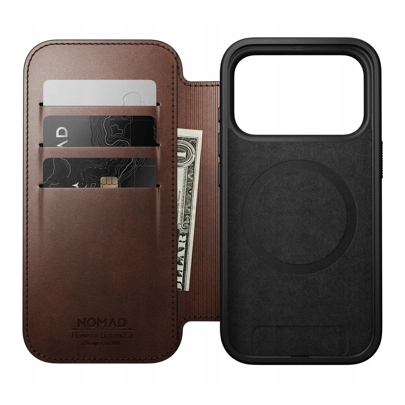 NOMAD pokrowiec case etui z klapką iPhone 17 Pro MagSafe skóra Horween (olde dublin)