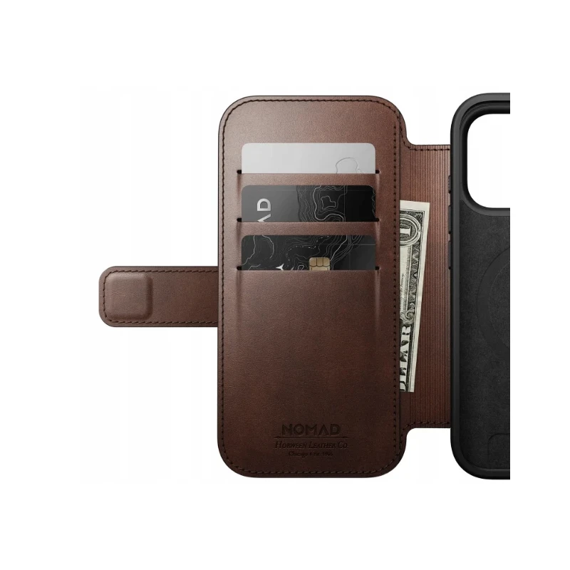 NOMAD pokrowiec case etui z klapką iPhone 17 Pro MagSafe skóra Horween (olde dublin)