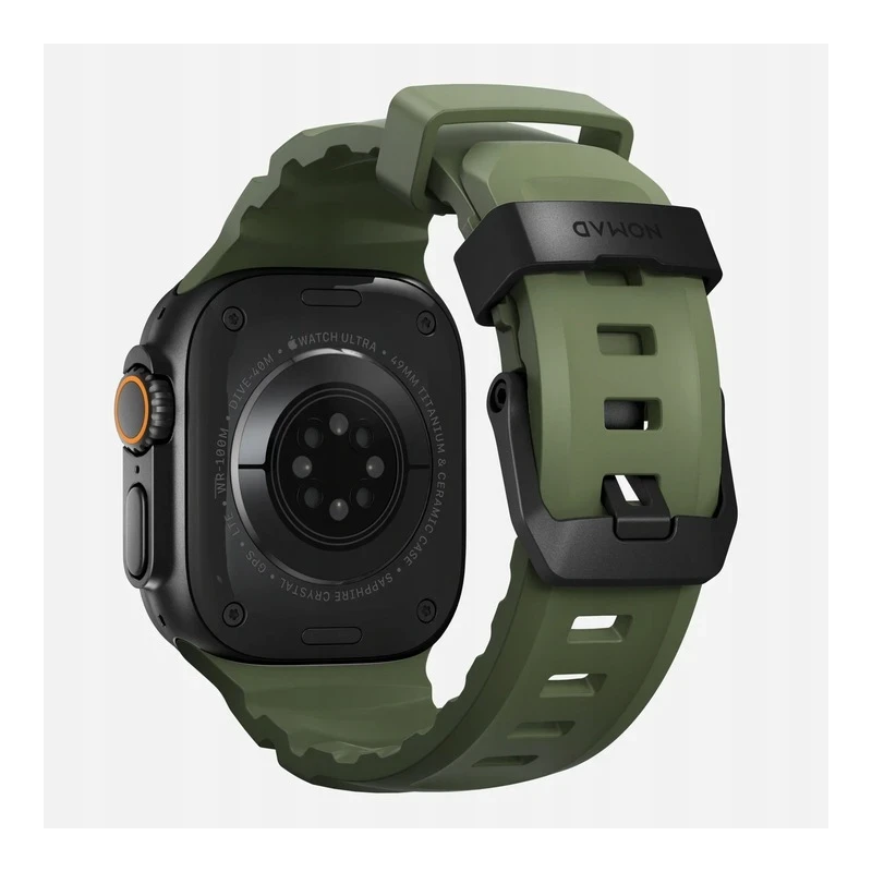 NOMAD sportowy pasek Apple Watch KFM i tytan 10/9/8/7/SE/6/5/4 49/46/45/44 (forest, black hardware)