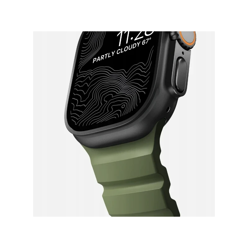 NOMAD sportowy pasek Apple Watch KFM i tytan 10/9/8/7/SE/6/5/4 49/46/45/44 (forest, black hardware)