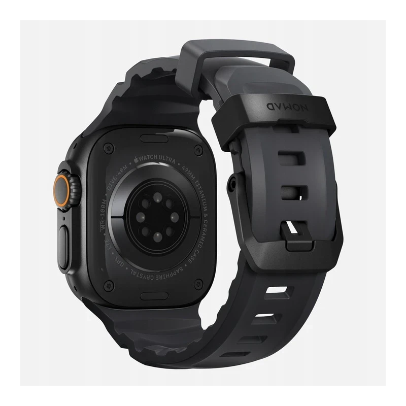 NOMAD sportowy pasek Apple Watch KFM i tytan 10/9/8/7/SE/6/5/4 49/46/45/44 (storm, black hardware)