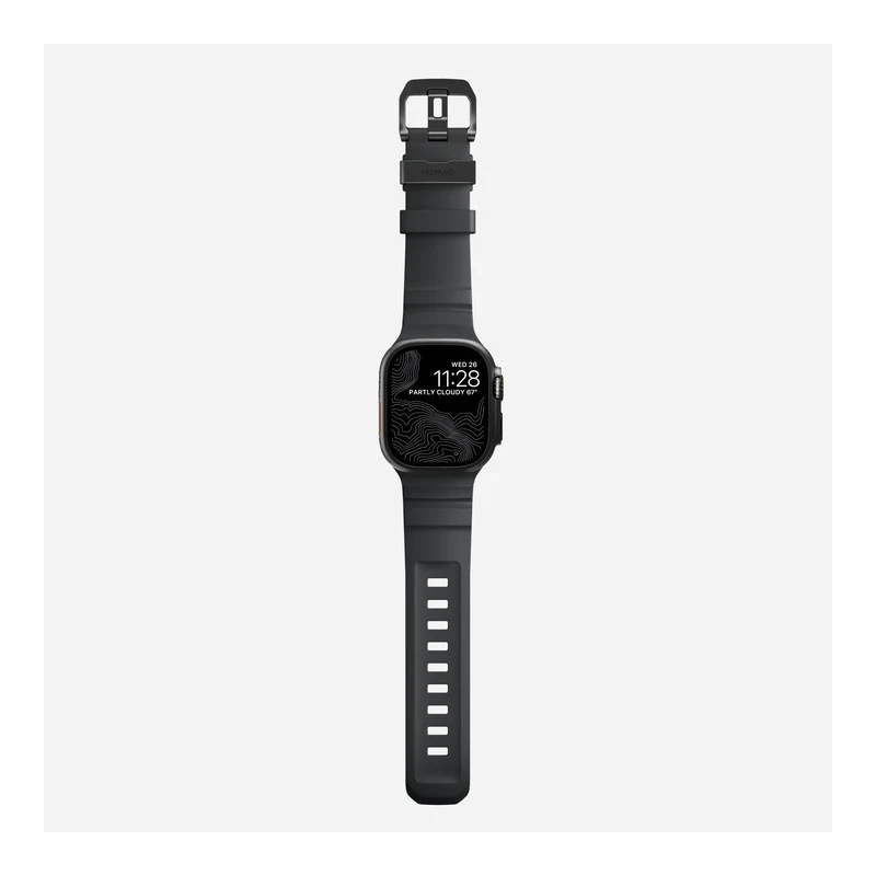NOMAD sportowy pasek Apple Watch KFM i tytan 10/9/8/7/SE/6/5/4 49/46/45/44 (storm, black hardware)