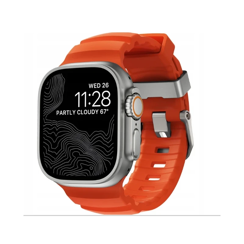 NOMAD sportowy pasek Apple Watch KFM i tytan 10/9/8/7/SE/6/5/4 49/46/45/44 (magma, natural hardware)