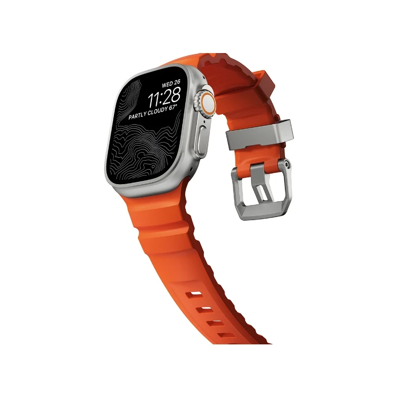 NOMAD sportowy pasek Apple Watch KFM i tytan 10/9/8/7/SE/6/5/4 49/46/45/44 (magma, natural hardware)
