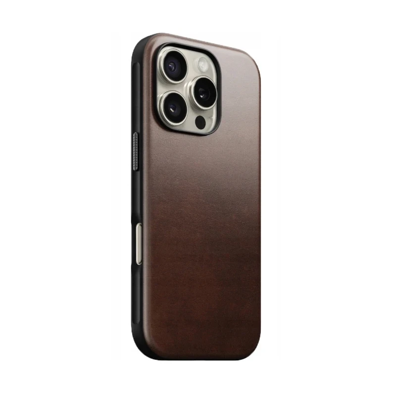 NOMAD Modern Leather Case skórzane etui ochronne MagSafe iPhone 16 Pro Max (rustic brown)