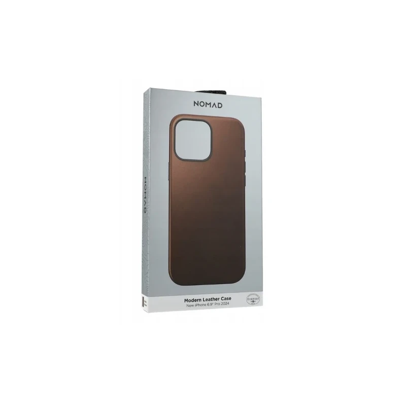 NOMAD Modern Leather Case skórzane etui ochronne MagSafe iPhone 16 Pro Max (rustic brown)
