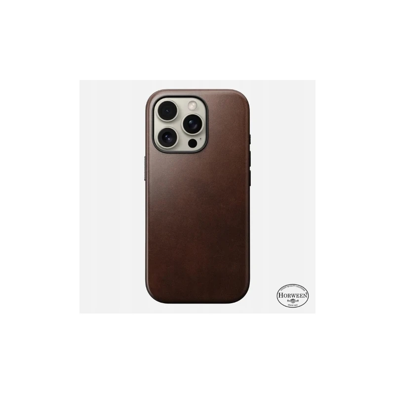 NOMAD Modern Leather Case skórzane etui ochronne MagSafe iPhone 16 Pro Max (rustic brown)