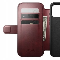 NOMAD pokrowiec case etui z klapką iPhone 17 Pro Max MagSafe skóra Horween (burgundy)