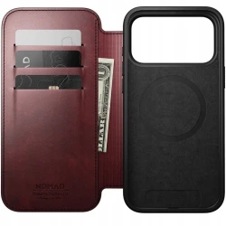 NOMAD pokrowiec case etui z klapką iPhone 17 Pro Max MagSafe skóra Horween (burgundy)