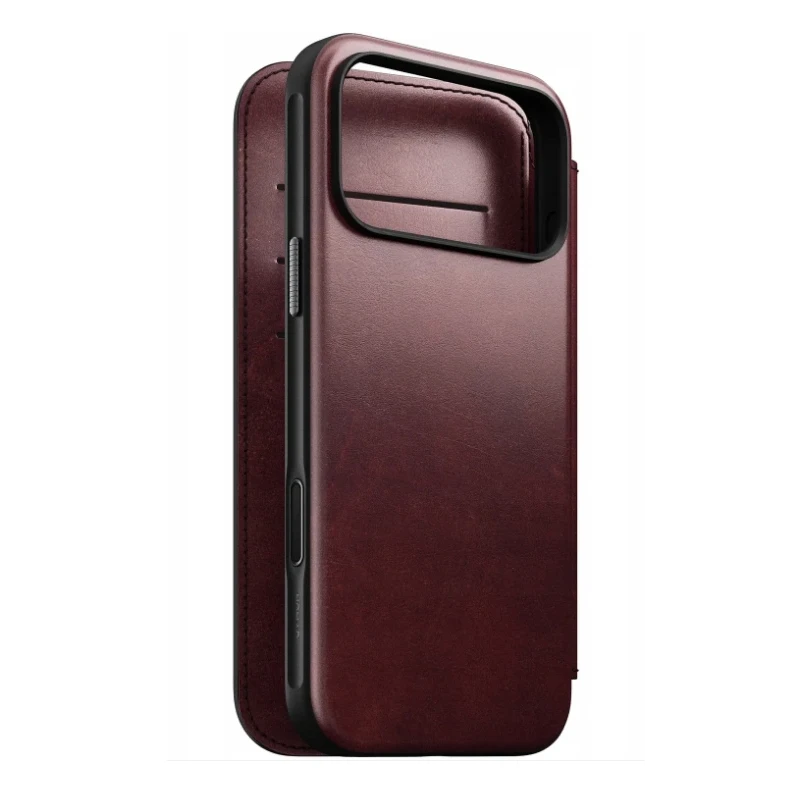 NOMAD pokrowiec case etui z klapką iPhone 17 Pro Max MagSafe skóra Horween (burgundy)