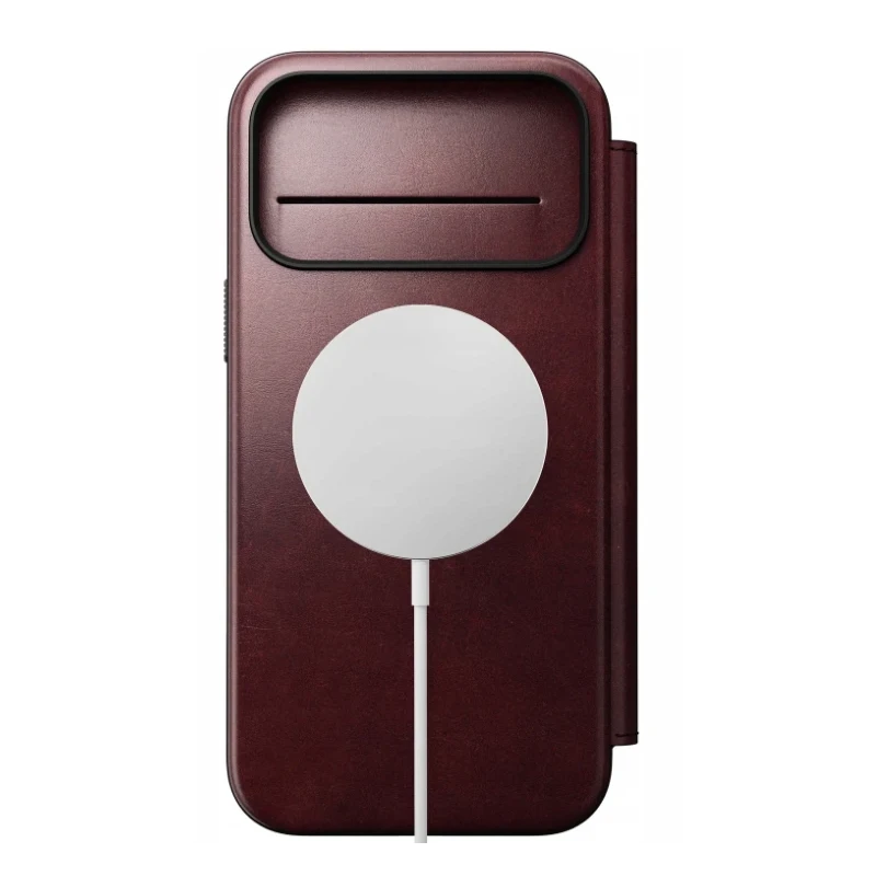 NOMAD pokrowiec case etui z klapką iPhone 17 Pro Max MagSafe skóra Horween (burgundy)