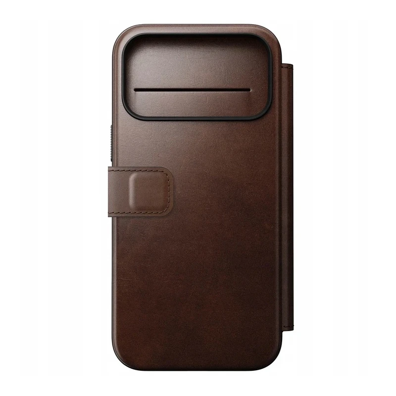 NOMAD pokrowiec case etui z klapką iPhone 17 Pro Max MagSafe skóra Horween (rustic brown)