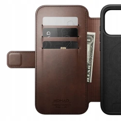 NOMAD pokrowiec case etui z klapką iPhone 17 Pro Max MagSafe skóra Horween (rustic brown)