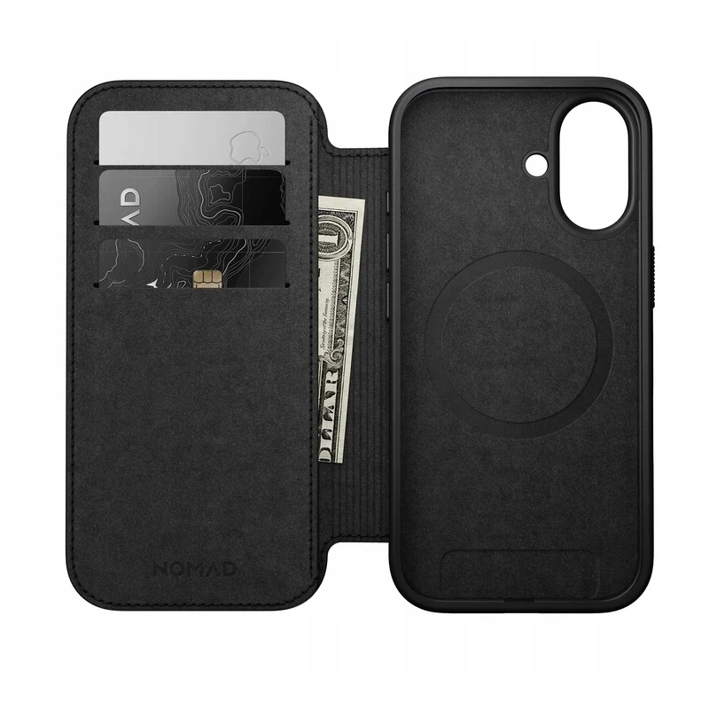 NOMAD Modern Leather Folio - skórzane etui do iPhone 17 kompatybilne z MagSafe (black)