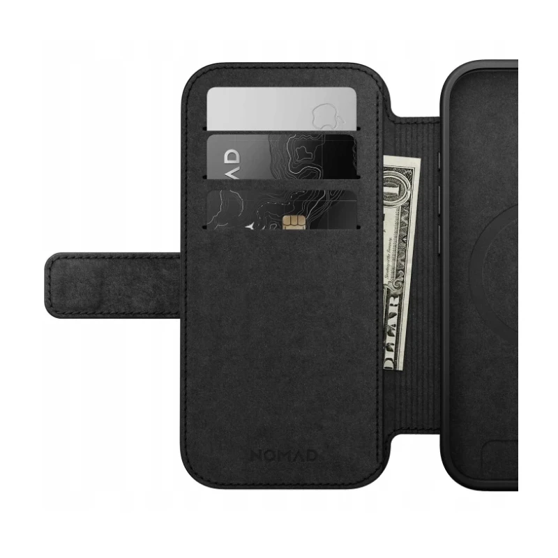 NOMAD Modern Leather Folio - skórzane etui do iPhone 17 kompatybilne z MagSafe (black)